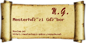 Mesterházi Gábor névjegykártya